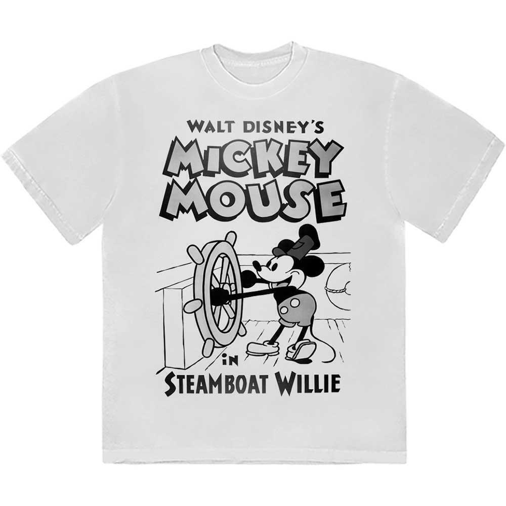 Disney Unisex T Shirt Mickey Mouse Steamboat Willie